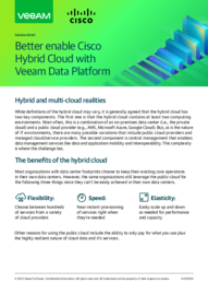 Better enable Cisco Hybrid Cloud with Veeam Data Platform