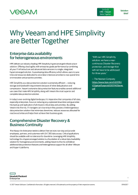 Why Veeam and HPE Simplivity are Better Together