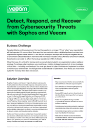 Detect, Respond, and Recover from Cybersecurity Threats with Sophos and Veeam