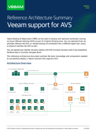 Reference Architecture Summary: Veeam Support for Azure VMware Solution