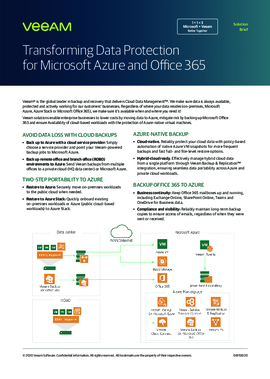 Transforming Data protection with Integrations for Microsoft Azure and Microsoft Office 365