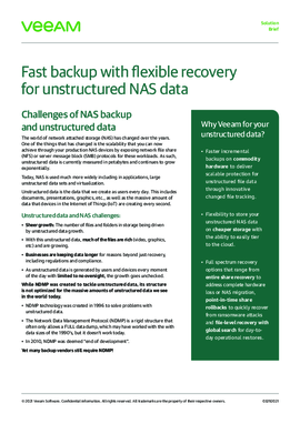 Veeam Backup & Replication unstructured data NAS solution brief