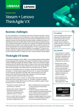 Solution Brief: Veeam + Lenovo ThinkAgile VX