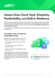 Veeam Data Cloud Vault: Simplicity, Predictability, and Built-In Resilience