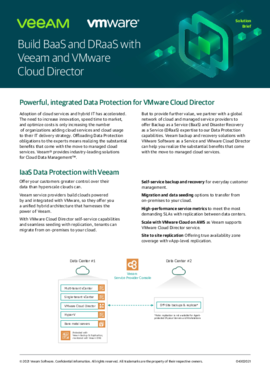 Build BaaS and DRaaS With Veeam and VMware Cloud Director