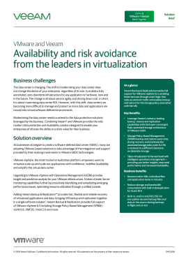 Solution brief: Veeam and VMware vSphere with Operations Management