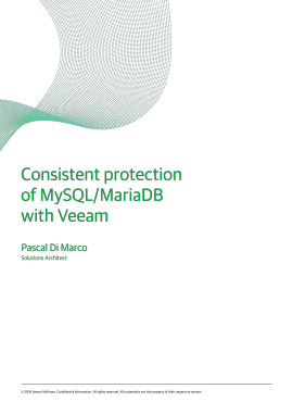 Consistent protection of MySQL/MariaDB with Veeam