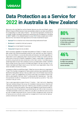 Data Protection as a Service for 2022 in Australia and New Zealand