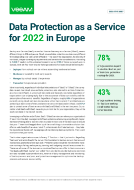 Data Protection as a Service for 2022 in Europe