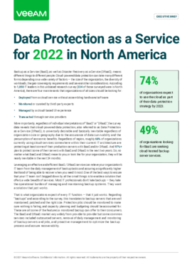 Data Protection as a Service for 2022 in North America