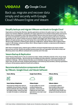 Veeam and Google Cloud VMWare Engine Solution Brief