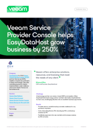 EasyDataHost grow business by 250% with Veeam Service Provider Console