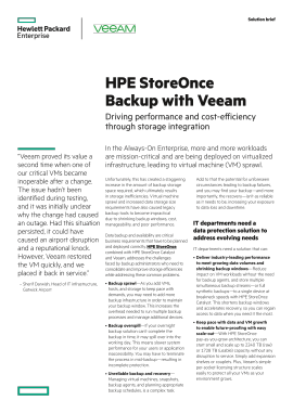 Solution Brief: HPE StoreOnce Backup with Veeam
