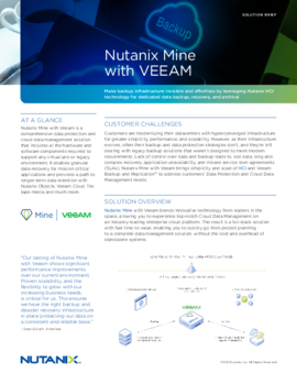 Nutanix Mine with Veeam Solution Brief