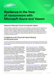 Confidence in the face of disaster with Veeam and Microsoft Azure