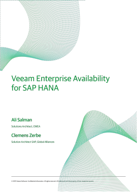 Veeam Enterprise Availability for SAP HANA