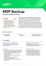 Backup for Managed Service Providers