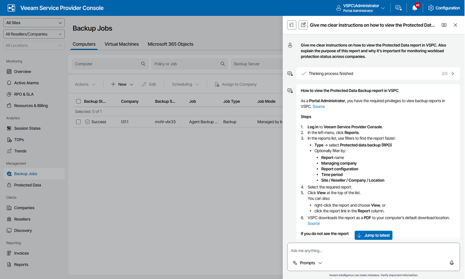 Veeam intelligence