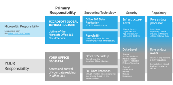 Responsibilities are divided between you and Microsoft