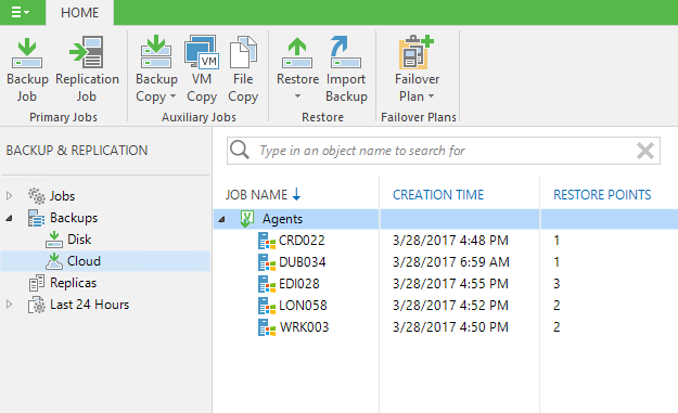 Workstation backup in cloud repository