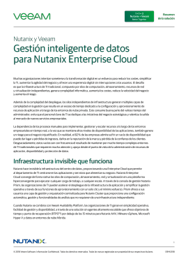 Resumen de la solución: Gestión inteligente de datos para Nutanix Enterprise Cloud