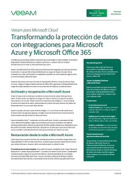 Transformando la protección de datos con integraciones para Microsoft Azure y Office 365