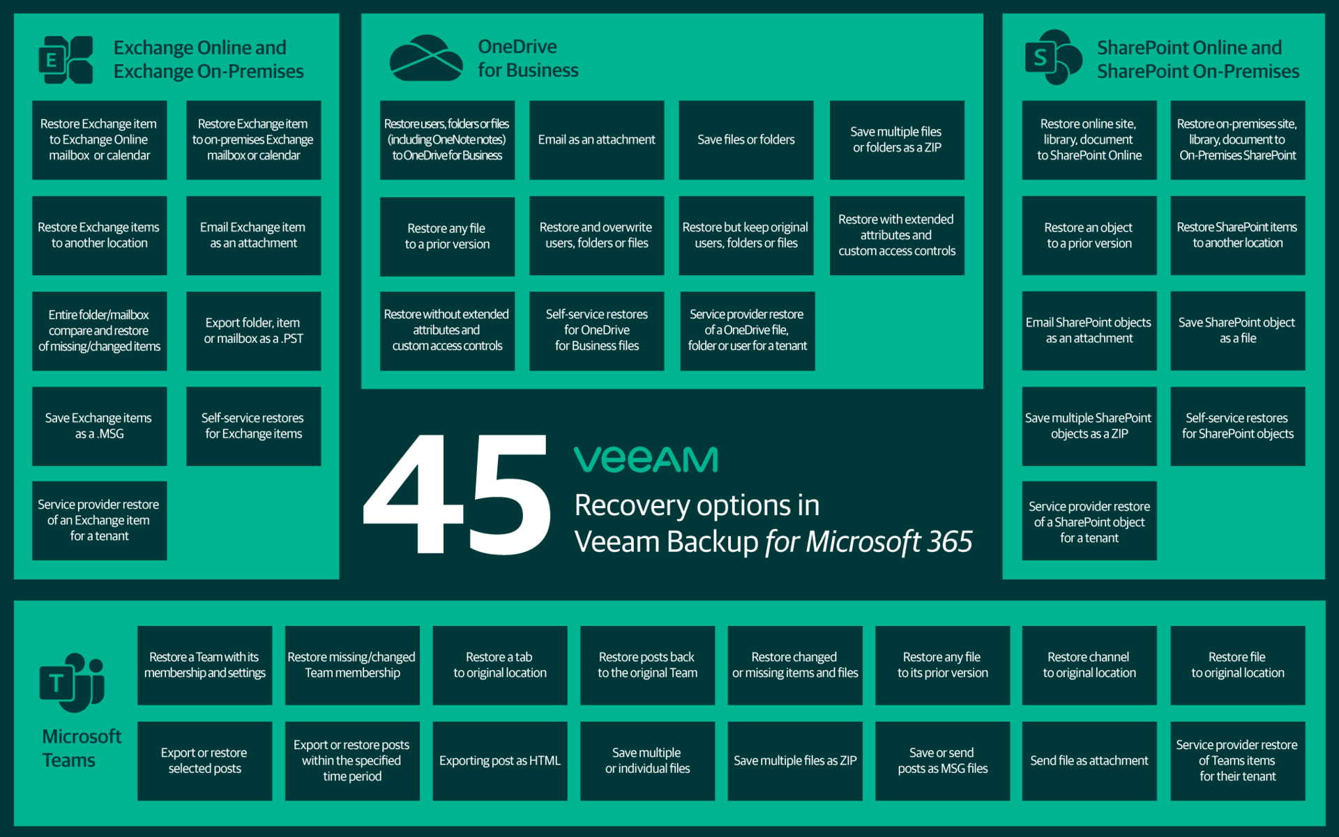 45 recovery options vb365