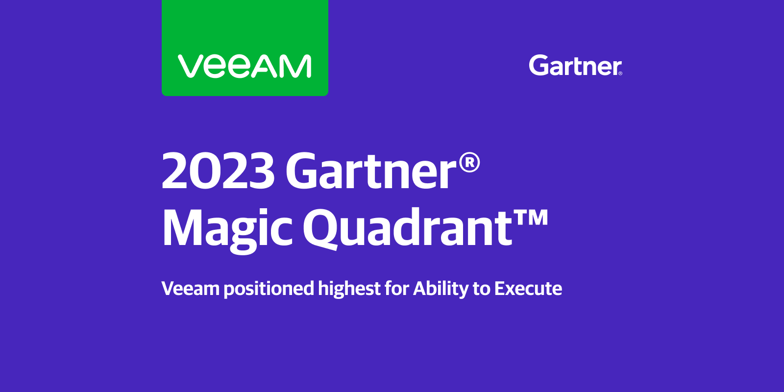 2023 Gartner Magic Quadrant 7th Time Leader Veeam