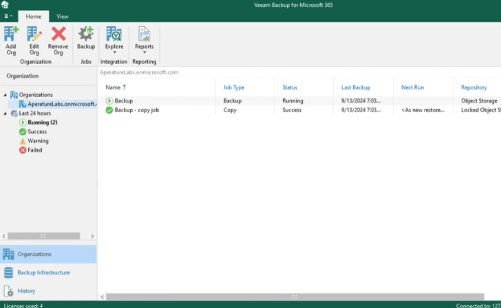 Cómo crear un trabajo de backup para Microsoft 365