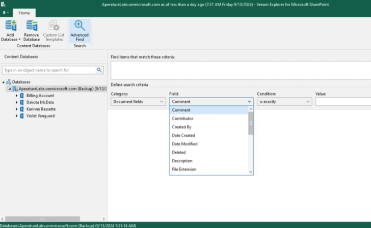 Cómo buscar dentro de los backups de Microsoft 365