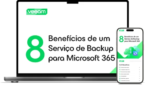 Capa de Oito Benefícios de um Serviço de Backup para Microsoft 365