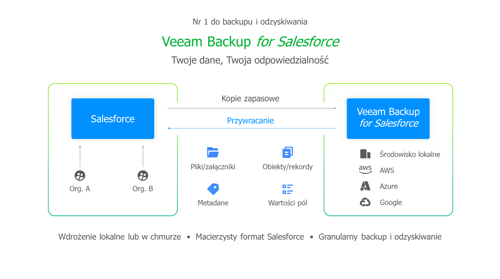 Diagram rozwiązania veeam backup for salesforce