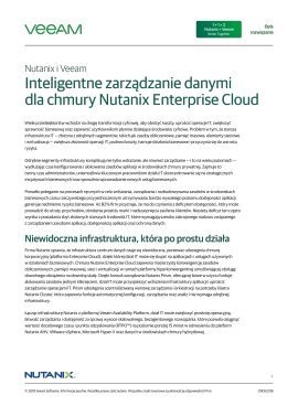 Inteligentne zarządzanie danymi dla chmury Nutanix Enterprise Cloud