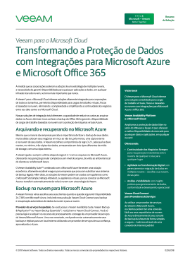 Transformando a Proteção de Dados com Integrações para Microsoft Azure e Microsoft Office 365