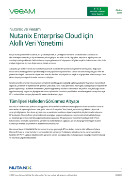 Çözüm Özeti: Nutanix Enterprise Cloud için Akıllı Veri Yönetimi