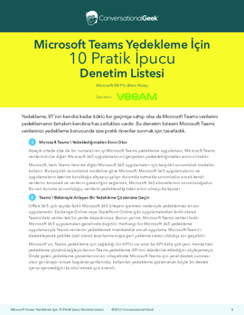Conversational Geek: Microsoft Teams Yedekleme İçin 10 Pratik İpucu Denetim Listesi