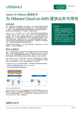Veeam Availability 支持 VMware Cloud on AWS