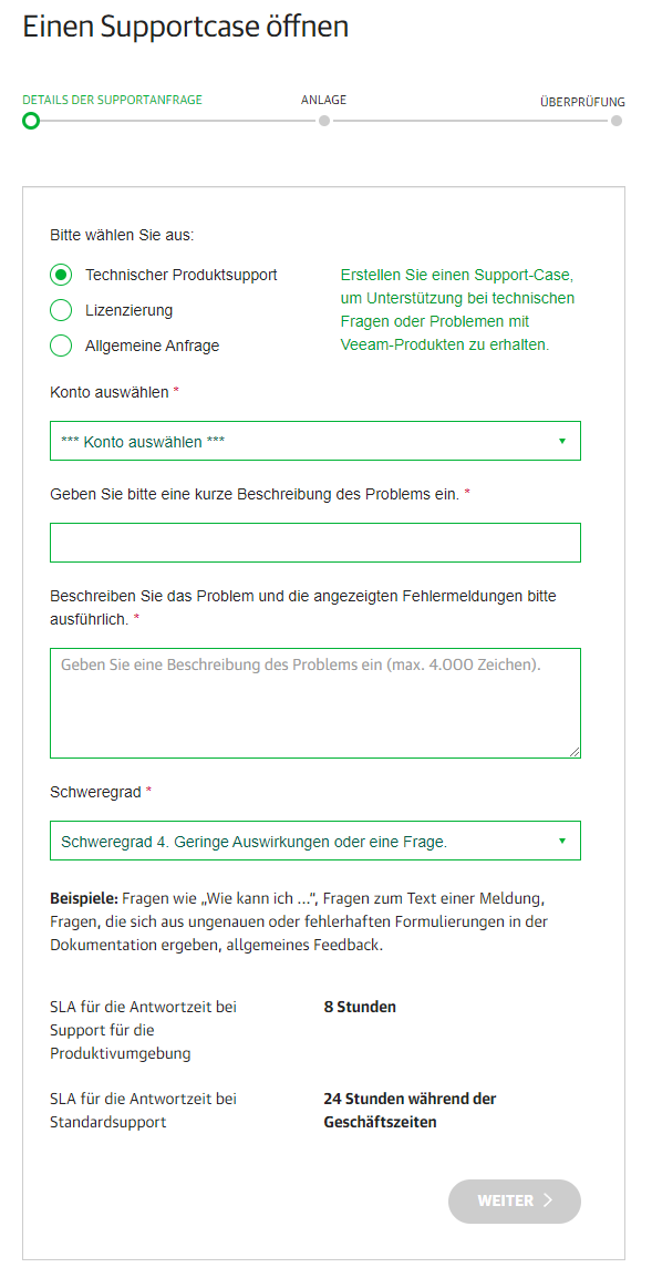 Case öffnen