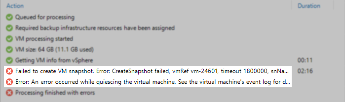 Veeam Error