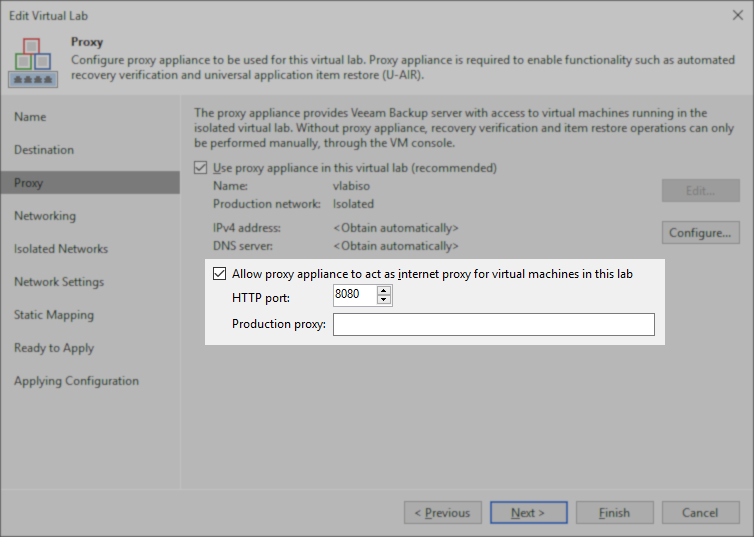 Internet Proxy Setting
