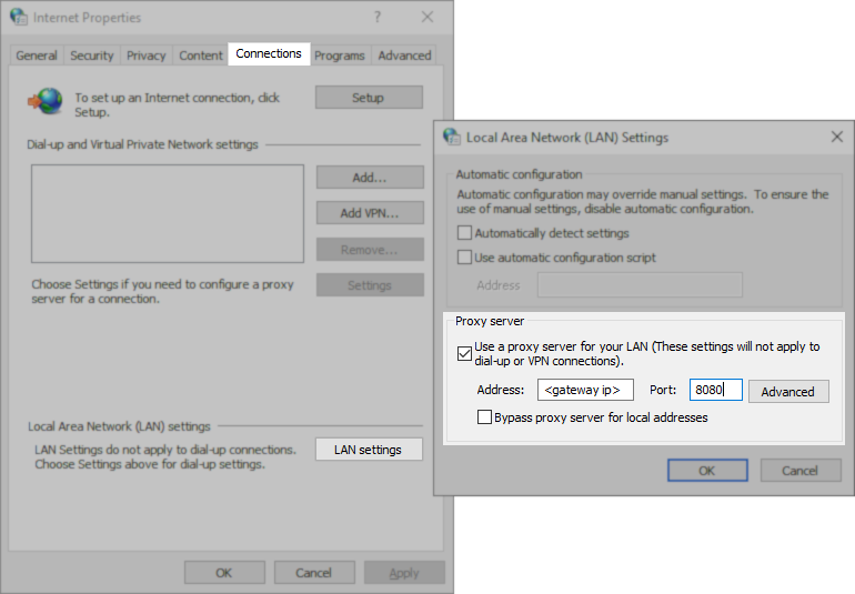 Windows Internet Options