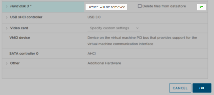 Double-check which disks are being removed, and click OK.