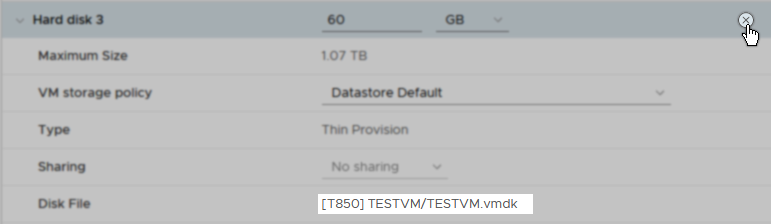 Identify the hotadd test disk(s) and remove from Proxy