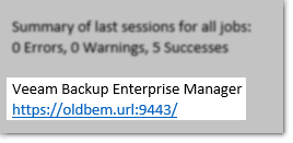 notification example with old URL highlighted