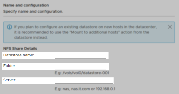 datastore information