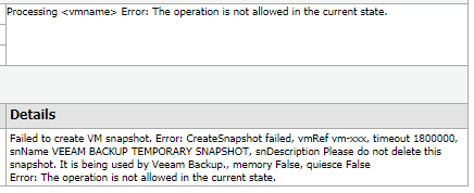 error as shown in email report