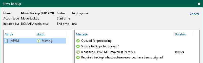 Move progress screenshot
