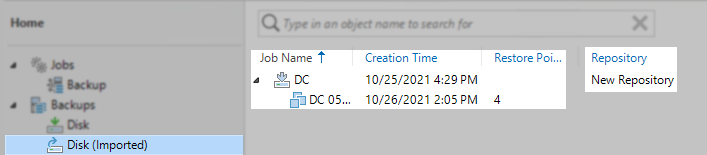 Backups on New Repository
