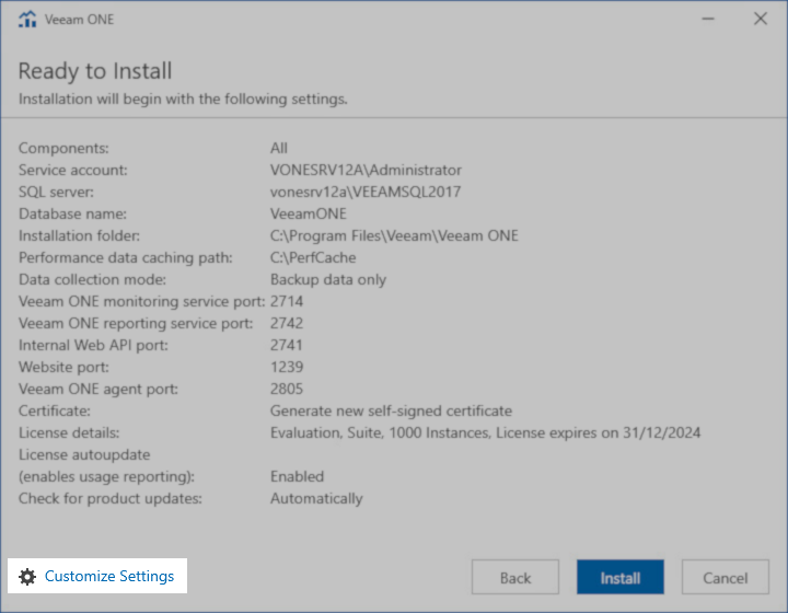 Customize Settings