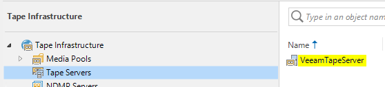 tape server name